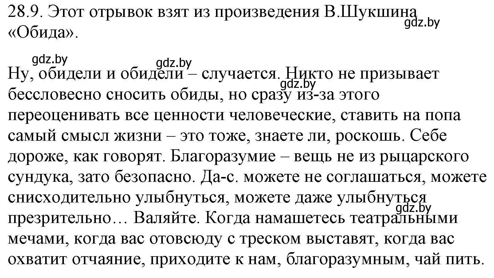 Решение номер 28.9 (страница 198) гдз по русскому языку 11 класс Долбик, Литвинко, учебник