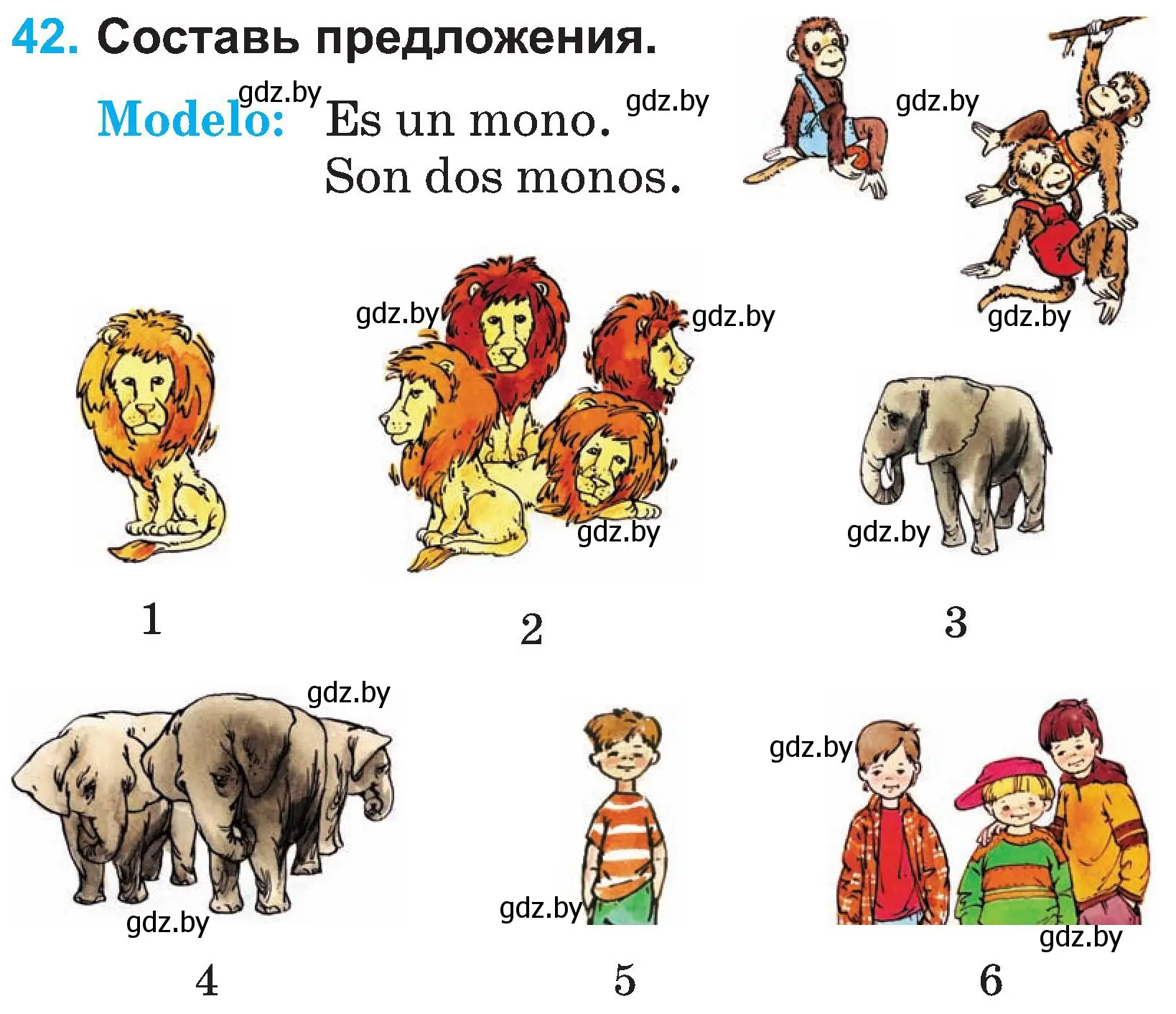 Условие номер 42 (страница 24) гдз по испанскому языку 3 класс Гриневич, Пониматко, учебник 1 часть