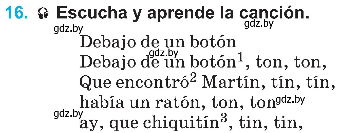 Условие номер 16 (страница 87) гдз по испанскому языку 3 класс Гриневич, Пониматко, учебник 2 часть
