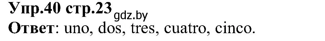 Решение номер 40 (страница 23) гдз по испанскому языку 3 класс Гриневич, Пониматко, учебник 1 часть