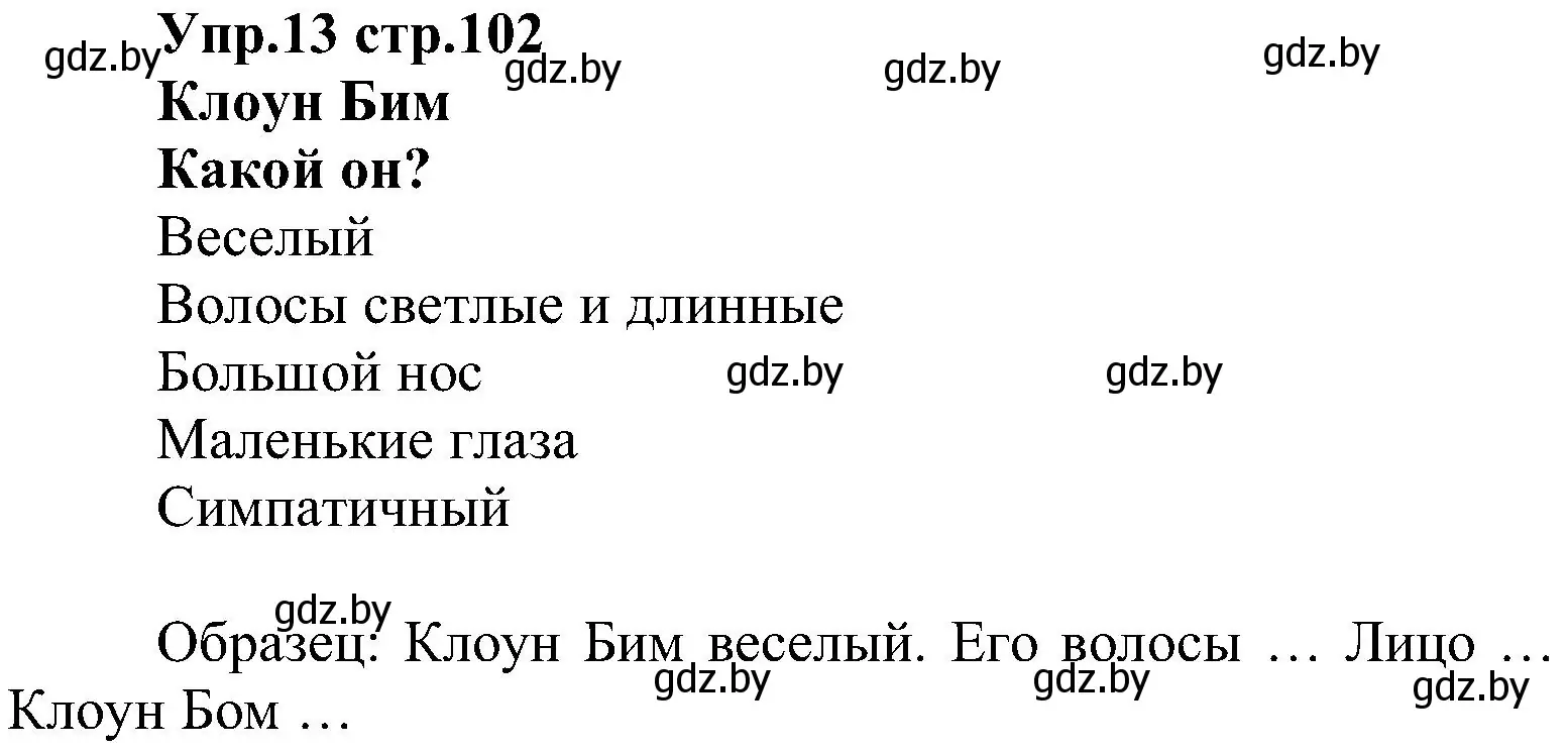 Решение номер 13 (страница 102) гдз по испанскому языку 3 класс Гриневич, Пониматко, учебник 1 часть