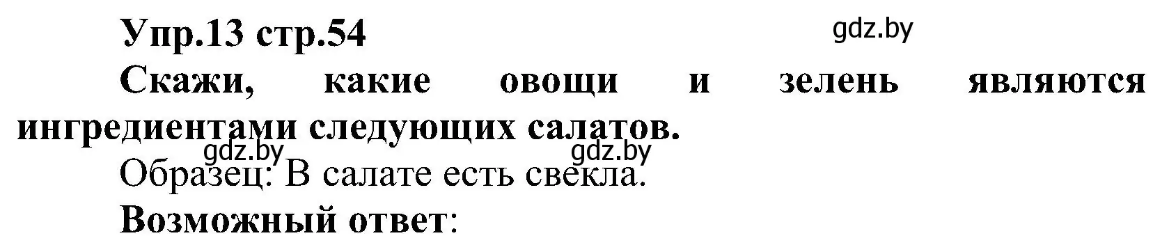 Решение номер 13 (страница 54) гдз по испанскому языку 3 класс Гриневич, Пониматко, учебник 2 часть