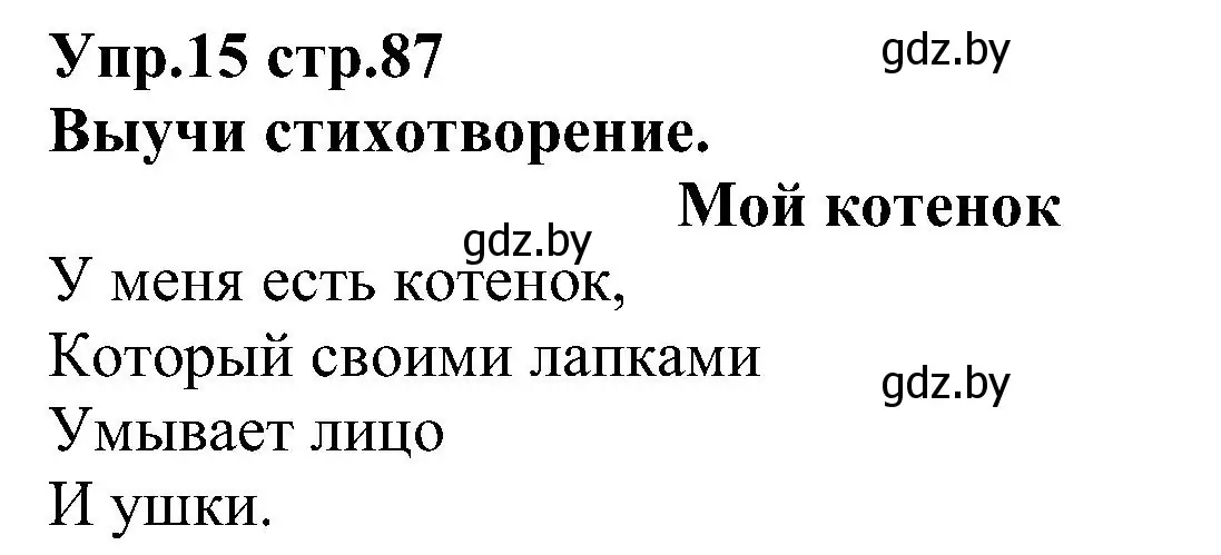 Решение номер 15 (страница 87) гдз по испанскому языку 3 класс Гриневич, Пониматко, учебник 2 часть