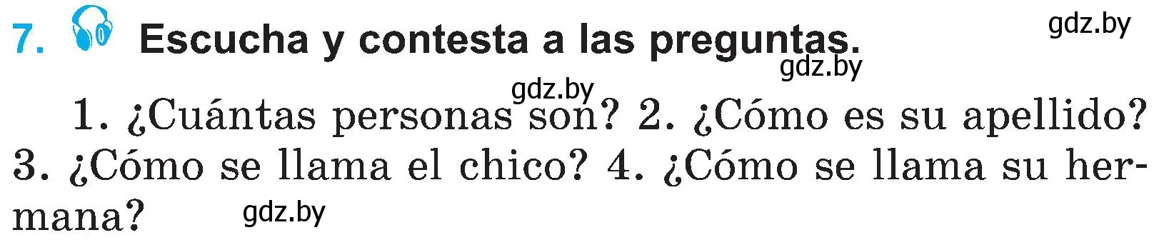 Условие номер 7 (страница 6) гдз по испанскому языку 4 класс Гриневич, Бахар, учебник 1 часть
