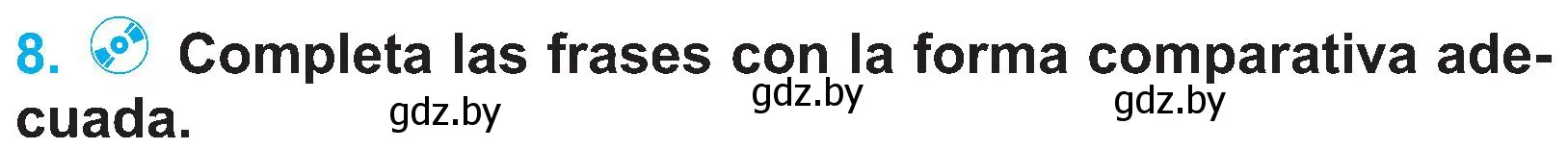 Условие номер 8 (страница 52) гдз по испанскому языку 4 класс Гриневич, Бахар, учебник 1 часть