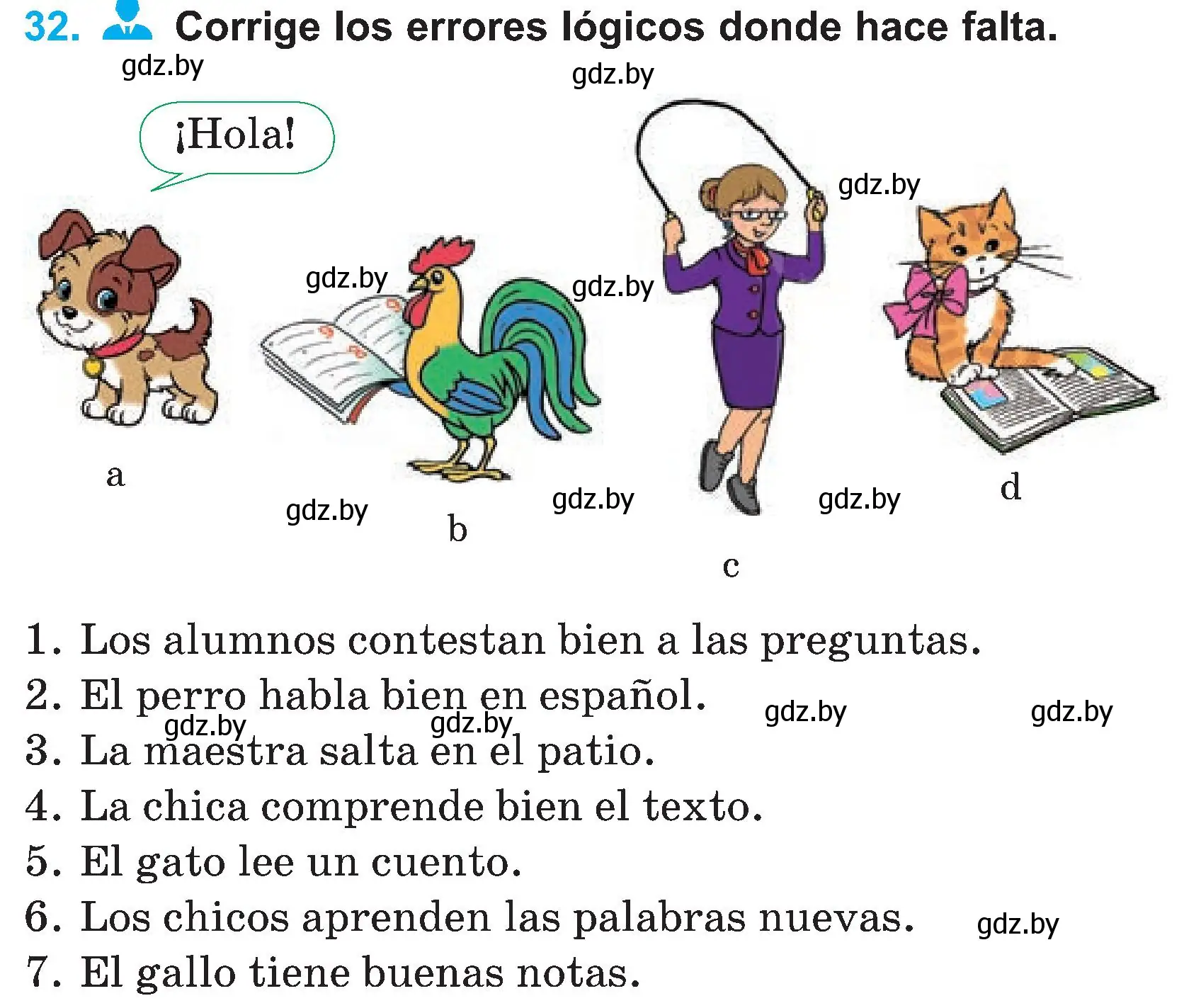Условие номер 32 (страница 15) гдз по испанскому языку 4 класс Гриневич, Бахар, учебник 2 часть