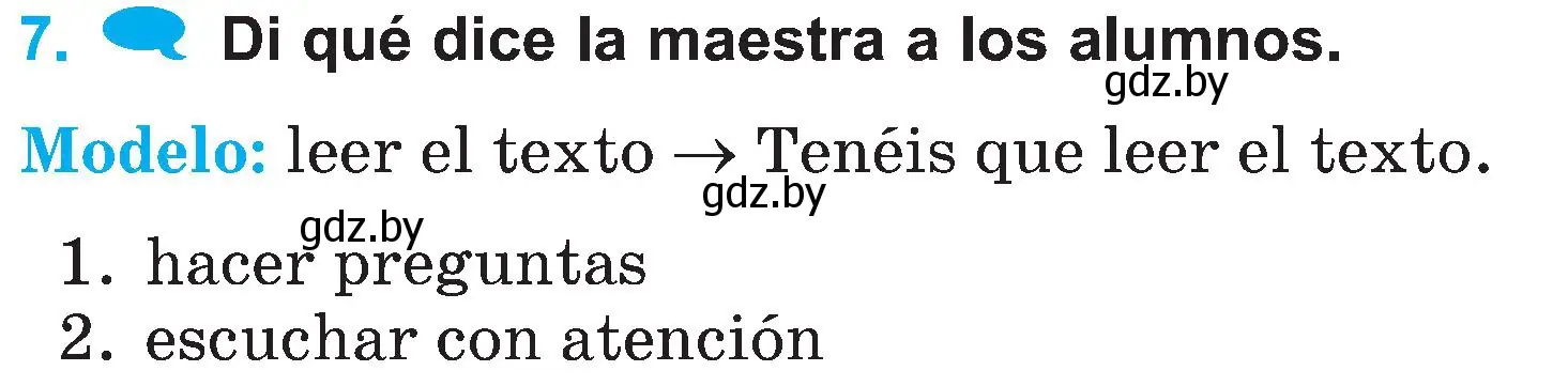 Условие номер 7 (страница 29) гдз по испанскому языку 4 класс Гриневич, Бахар, учебник 2 часть