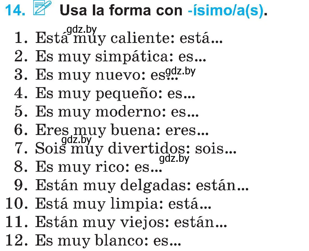 Условие номер 14 (страница 95) гдз по испанскому языку 4 класс Гриневич, Бахар, учебник 2 часть