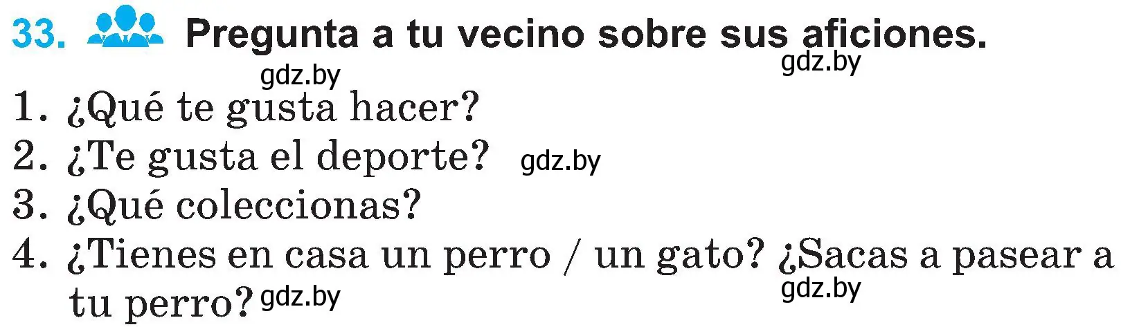 Условие номер 33 (страница 114) гдз по испанскому языку 4 класс Гриневич, Бахар, учебник 2 часть