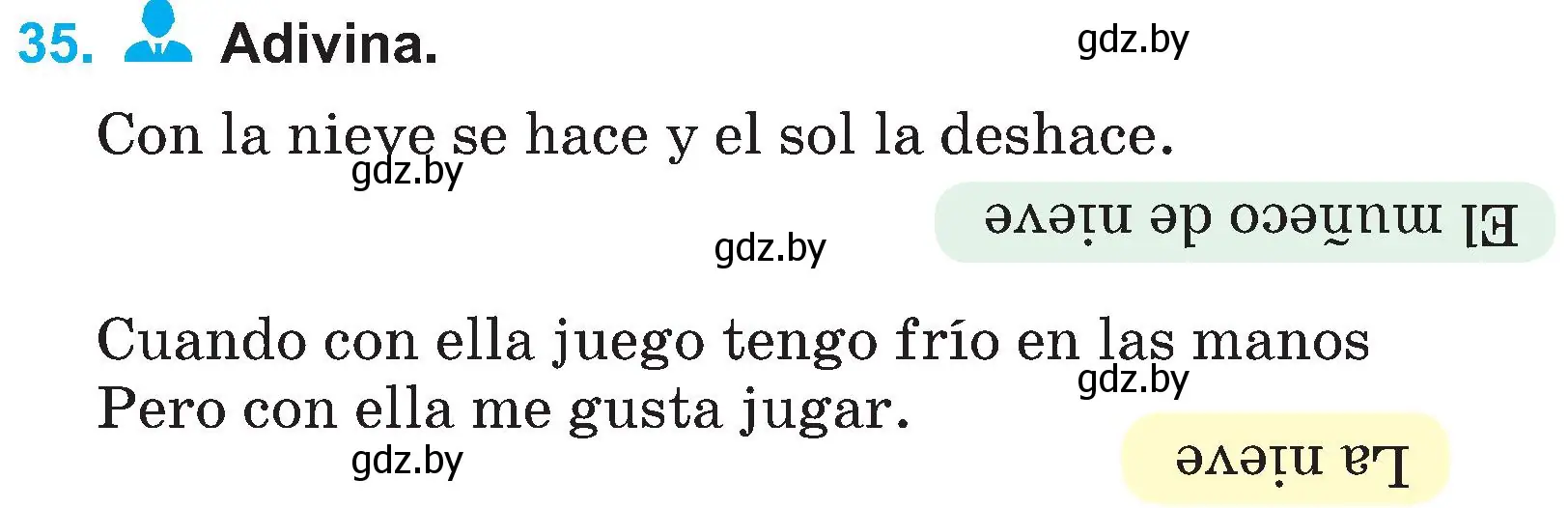 Условие номер 35 (страница 115) гдз по испанскому языку 4 класс Гриневич, Бахар, учебник 2 часть