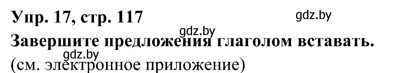 Решение номер 17 (страница 117) гдз по испанскому языку 4 класс Гриневич, Бахар, учебник 1 часть