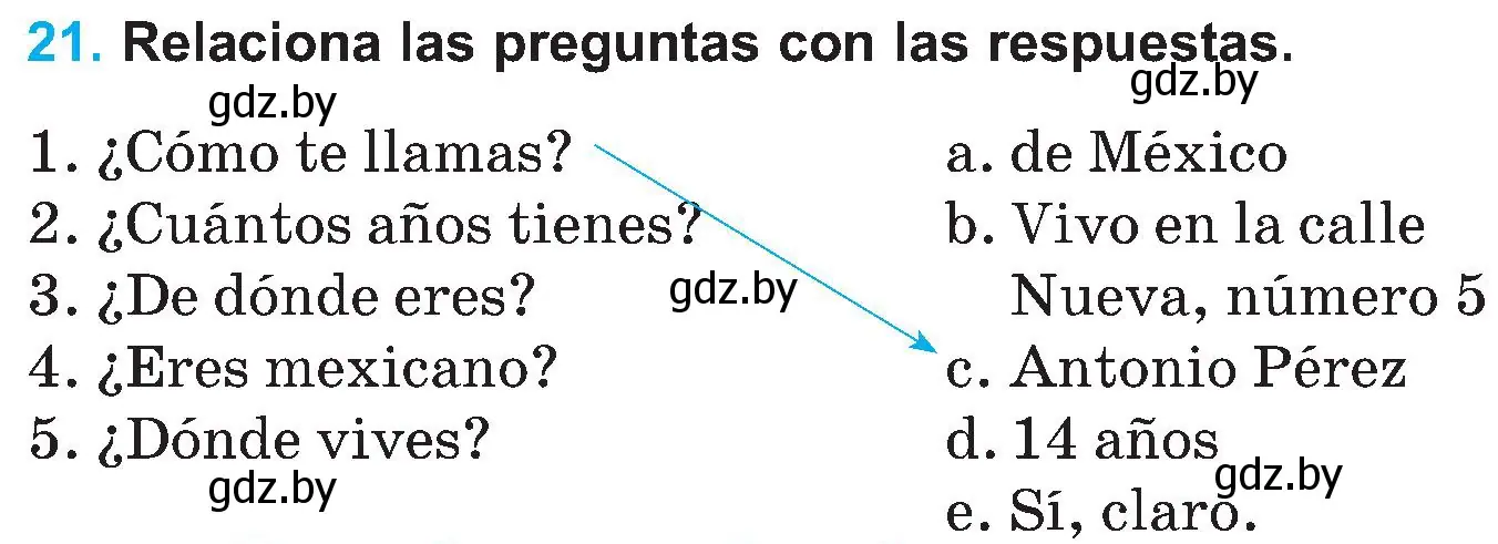 Условие номер 21 (страница 106) гдз по испанскому языку 5 класс Гриневич, учебник 1 часть