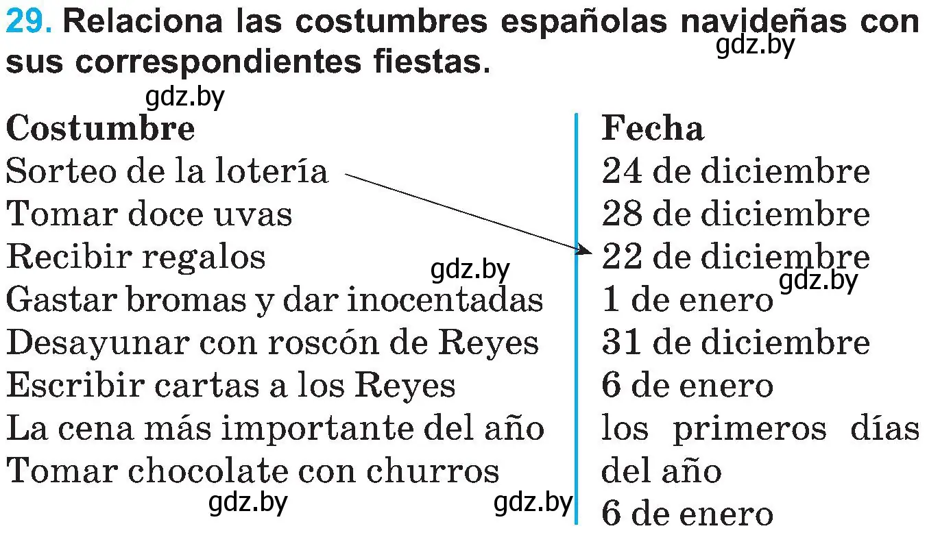 Условие номер 29 (страница 20) гдз по испанскому языку 5 класс Гриневич, учебник 2 часть