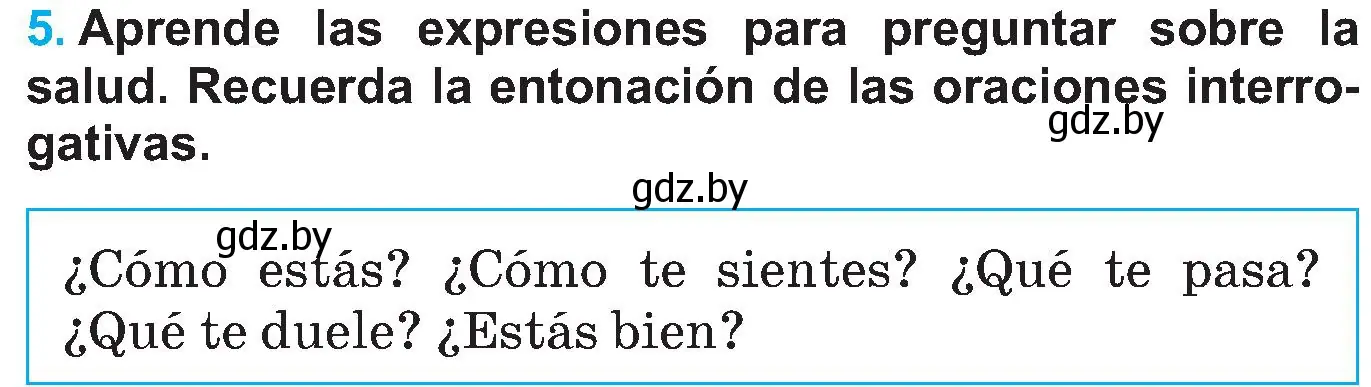 Условие номер 5 (страница 55) гдз по испанскому языку 5 класс Гриневич, учебник 2 часть
