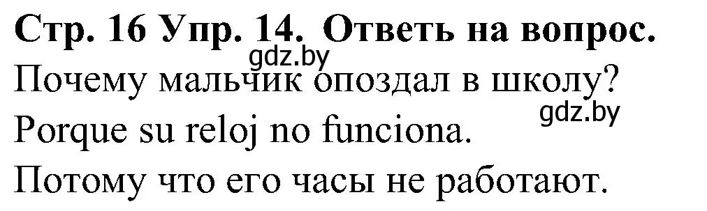 Решение номер 14 (страница 16) гдз по испанскому языку 5 класс Гриневич, учебник 1 часть