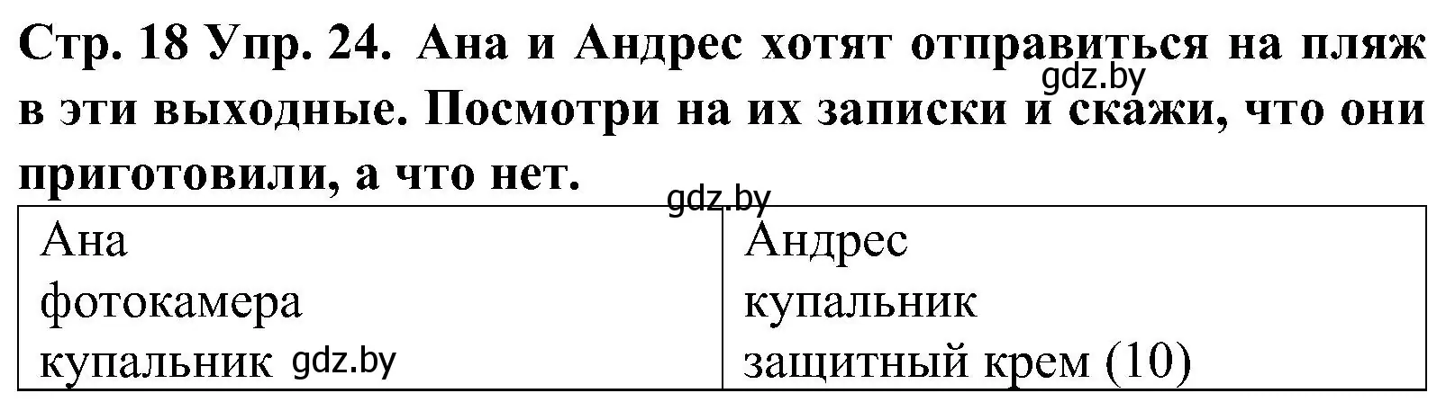 Решение номер 24 (страница 18) гдз по испанскому языку 5 класс Гриневич, учебник 1 часть