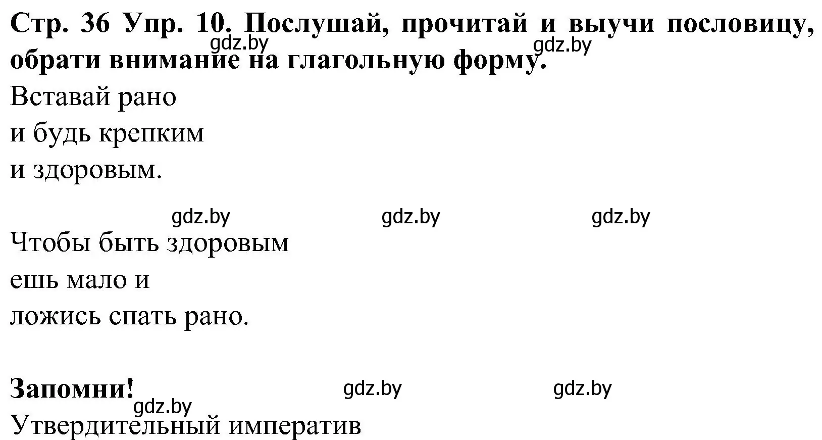 Решение номер 10 (страница 36) гдз по испанскому языку 5 класс Гриневич, учебник 2 часть