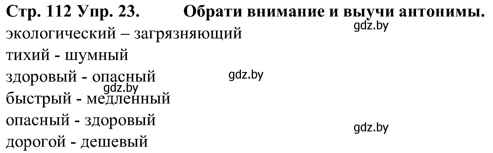 Решение номер 23 (страница 112) гдз по испанскому языку 5 класс Гриневич, учебник 2 часть