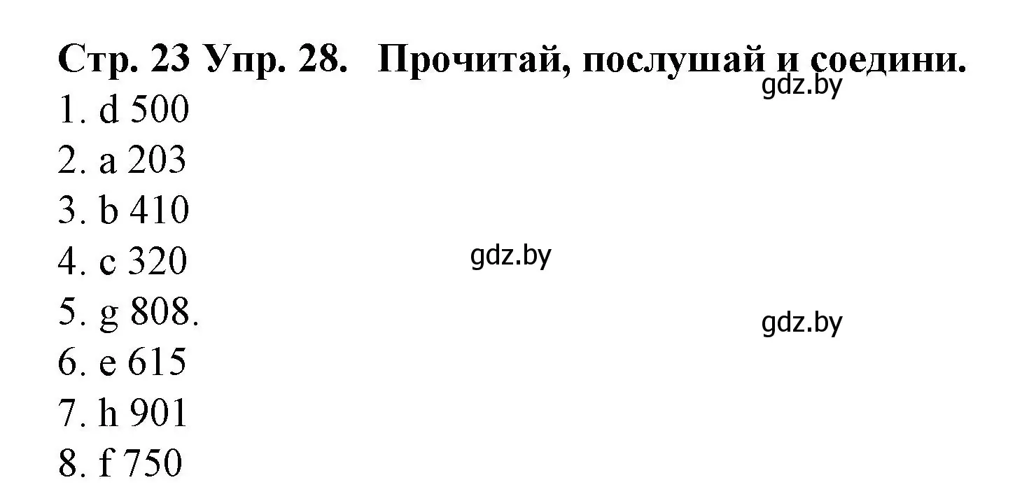 Решение номер 28 (страница 23) гдз по испанскому языку 6 класс Гриневич, учебник