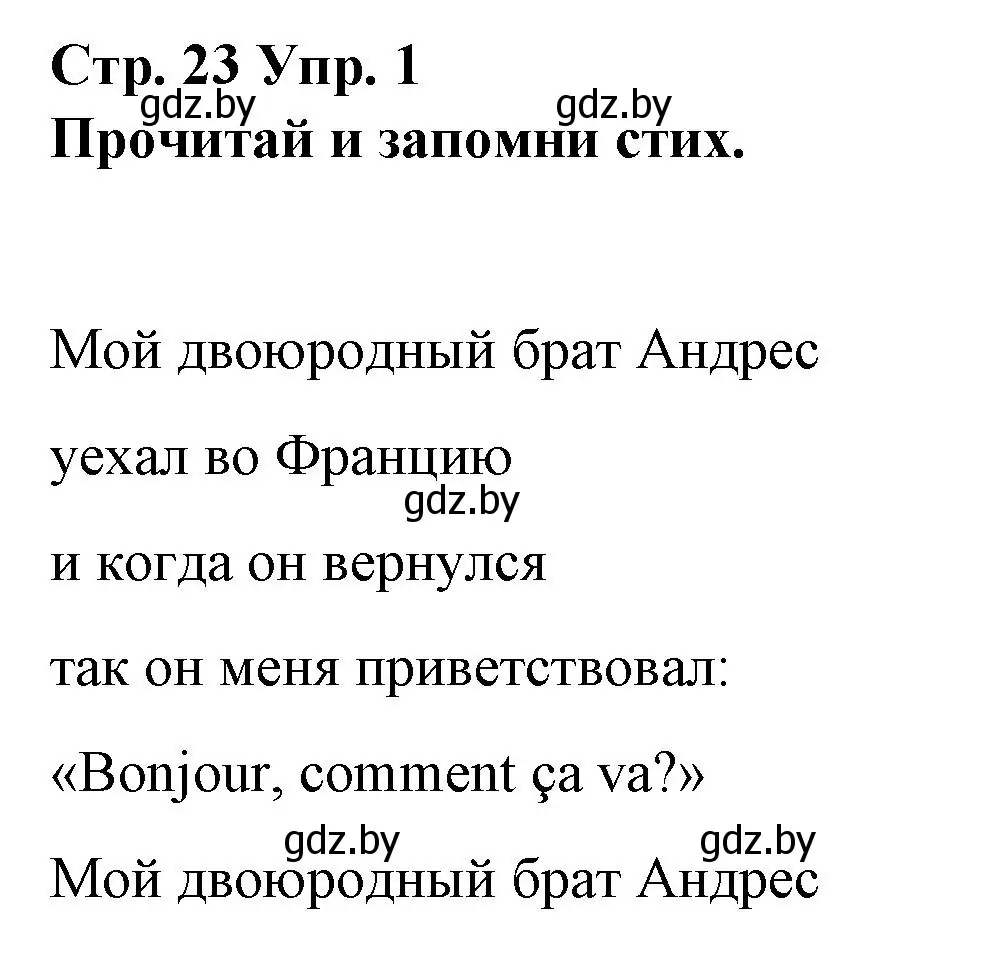 Решение номер 1 (страница 23) гдз по испанскому языку 7 класс Цыбулева, Пушкина, учебник 1 часть