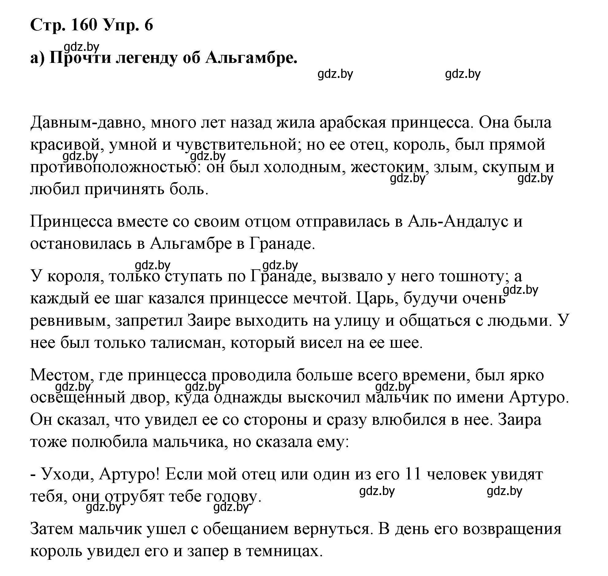 Решение номер 6 (страница 160) гдз по испанскому языку 7 класс Цыбулева, Пушкина, учебник 2 часть