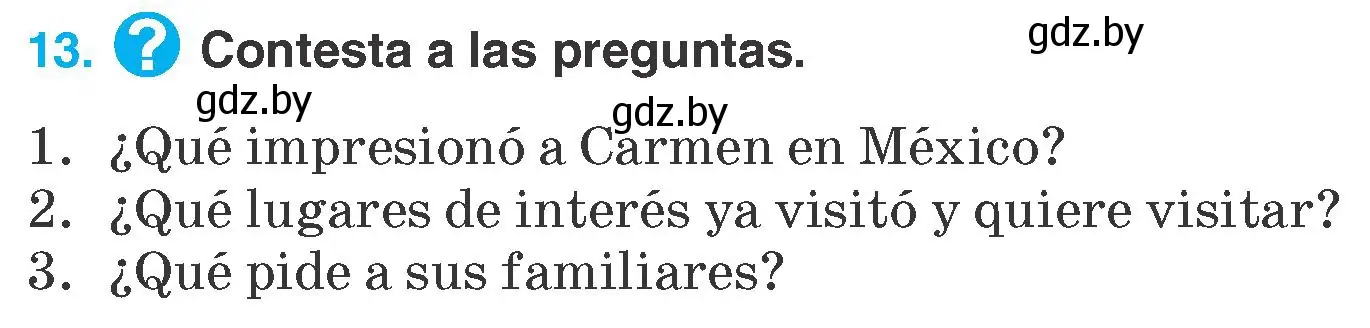 Условие номер 13 (страница 11) гдз по испанскому языку 7 класс Гриневич, учебник