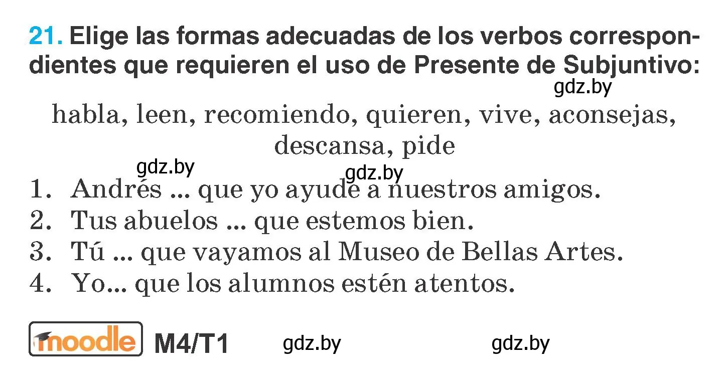 Условие номер 21 (страница 76) гдз по испанскому языку 7 класс Гриневич, учебник
