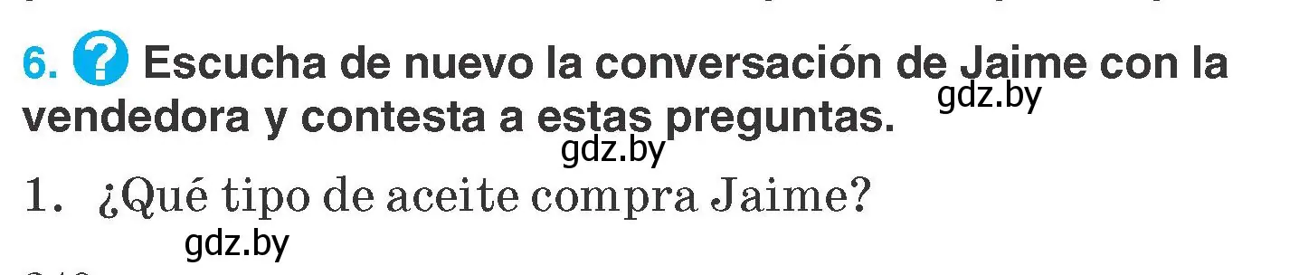 Условие номер 6 (страница 240) гдз по испанскому языку 7 класс Гриневич, учебник