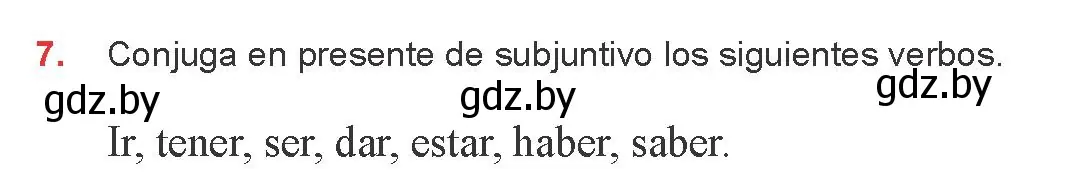 Условие номер 7 (страница 190) гдз по испанскому языку 8 класс Цыбулева, Пушкина, учебник