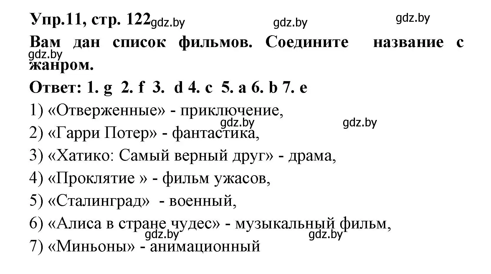 Решение номер 11 (страница 122) гдз по испанскому языку 8 класс Цыбулева, Пушкина, учебник