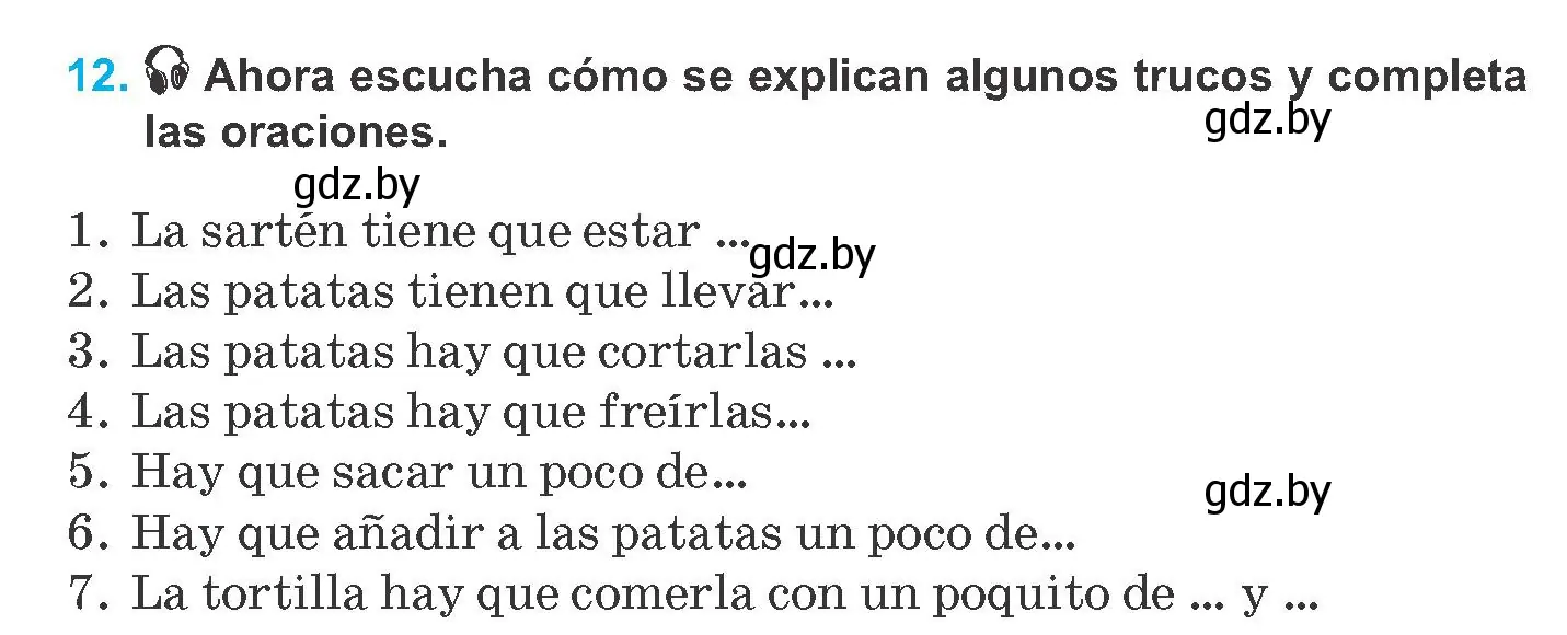 Условие номер 12 (страница 35) гдз по испанскому языку 8 класс Гриневич, учебник