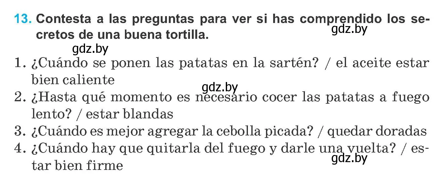 Условие номер 13 (страница 35) гдз по испанскому языку 8 класс Гриневич, учебник