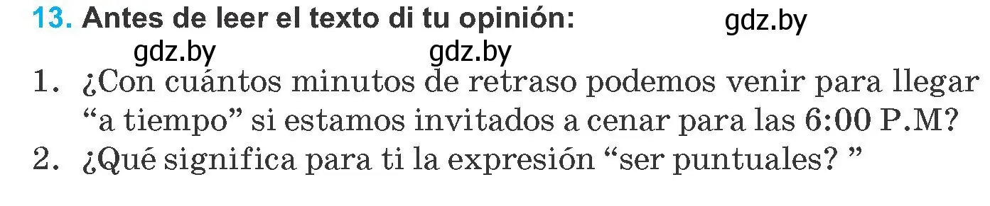 Условие номер 13 (страница 169) гдз по испанскому языку 8 класс Гриневич, учебник