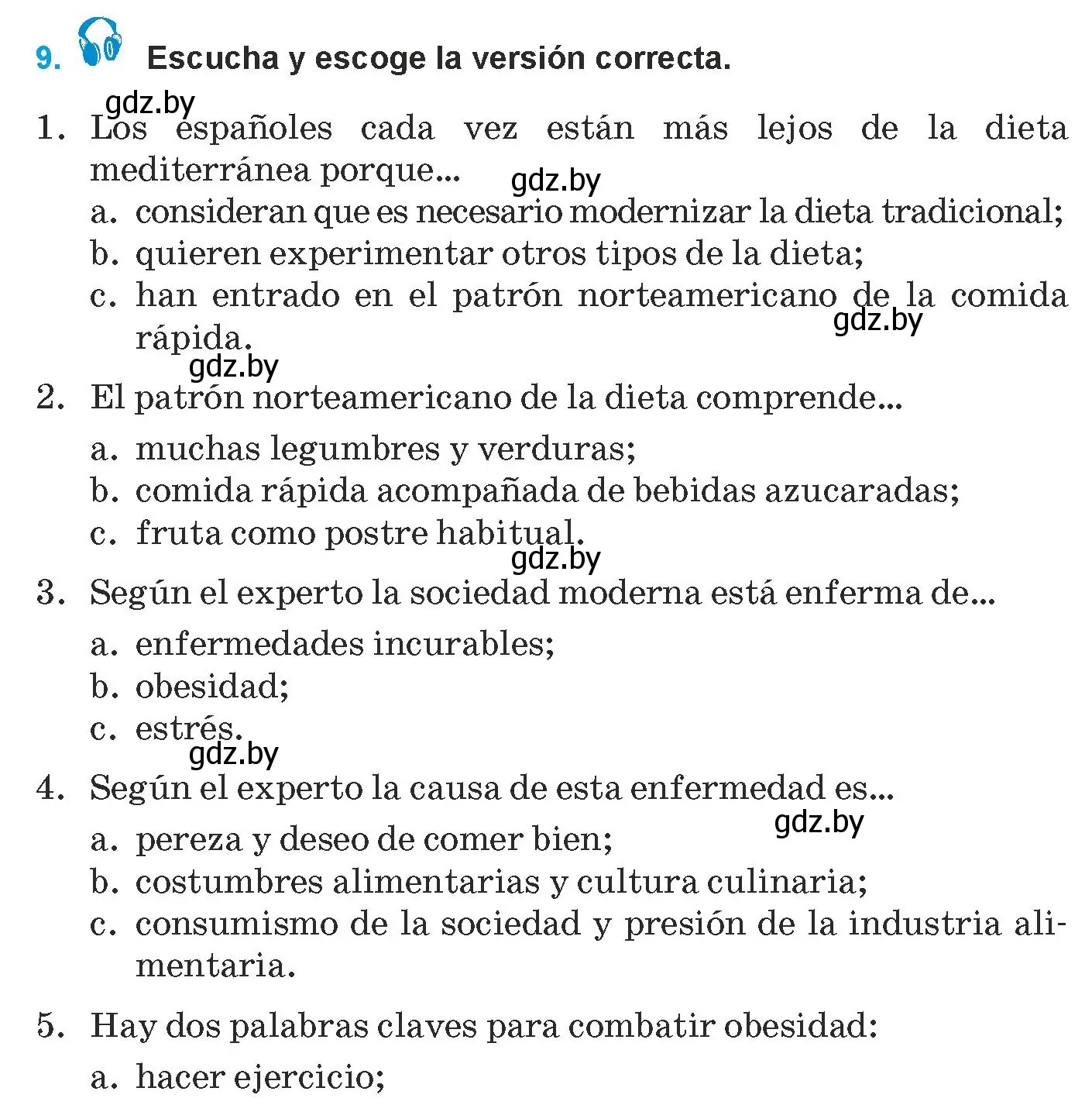 Условие номер 9 (страница 10) гдз по испанскому языку 9 класс Гриневич, Янукенас, учебник