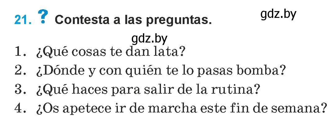 Условие номер 21 (страница 76) гдз по испанскому языку 9 класс Гриневич, Янукенас, учебник