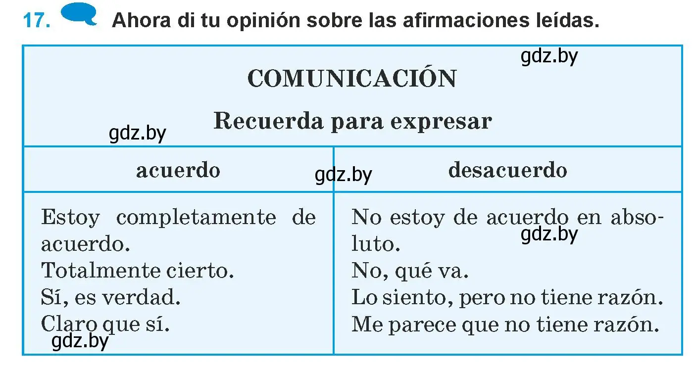Условие номер 17 (страница 110) гдз по испанскому языку 9 класс Гриневич, Янукенас, учебник
