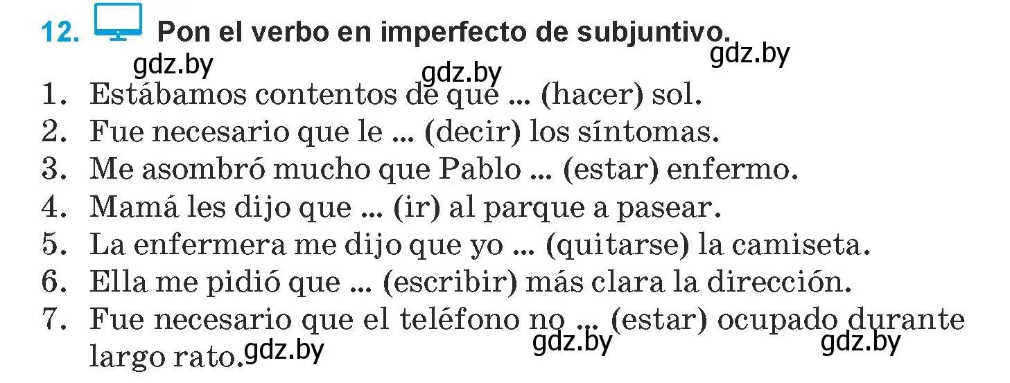 Условие номер 12 (страница 115) гдз по испанскому языку 9 класс Гриневич, Янукенас, учебник