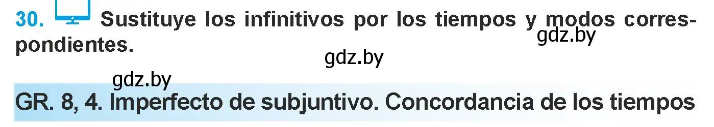 Условие номер 30 (страница 120) гдз по испанскому языку 9 класс Гриневич, Янукенас, учебник