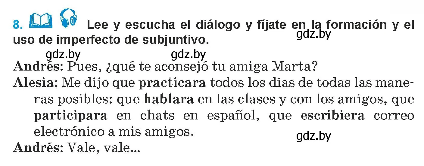 Условие номер 8 (страница 115) гдз по испанскому языку 9 класс Гриневич, Янукенас, учебник