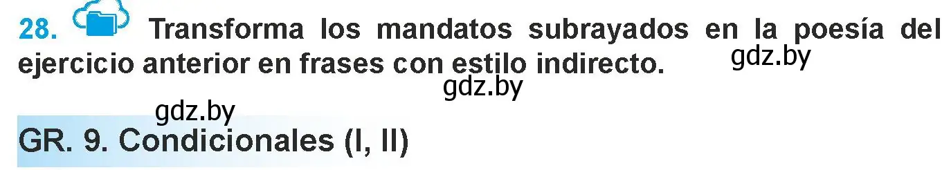 Условие номер 28 (страница 141) гдз по испанскому языку 9 класс Гриневич, Янукенас, учебник