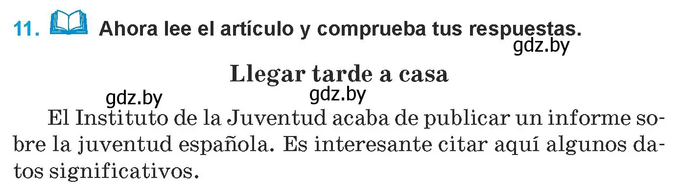 Условие номер 11 (страница 153) гдз по испанскому языку 9 класс Гриневич, Янукенас, учебник