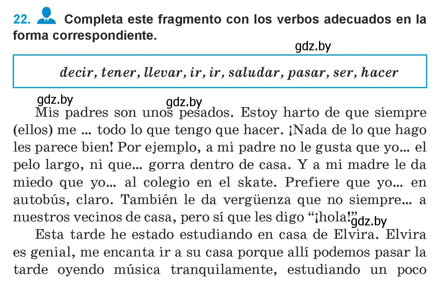 Условие номер 22 (страница 157) гдз по испанскому языку 9 класс Гриневич, Янукенас, учебник