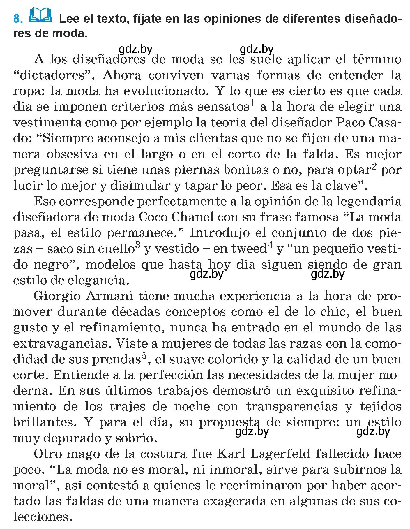 Условие номер 8 (страница 168) гдз по испанскому языку 9 класс Гриневич, Янукенас, учебник