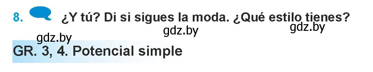 Условие номер 8 (страница 201) гдз по испанскому языку 9 класс Гриневич, Янукенас, учебник
