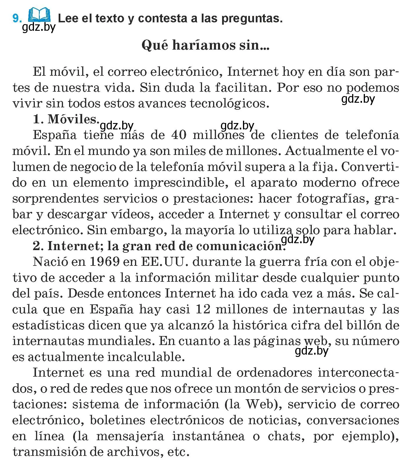 Условие номер 9 (страница 213) гдз по испанскому языку 9 класс Гриневич, Янукенас, учебник