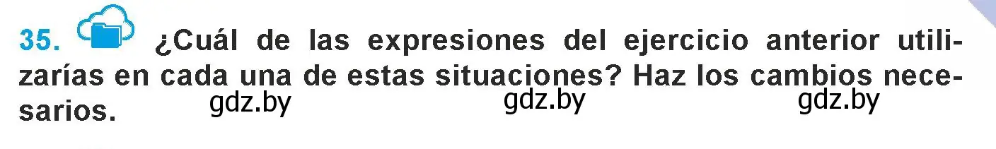 Условие номер 35 (страница 243) гдз по испанскому языку 9 класс Гриневич, Янукенас, учебник