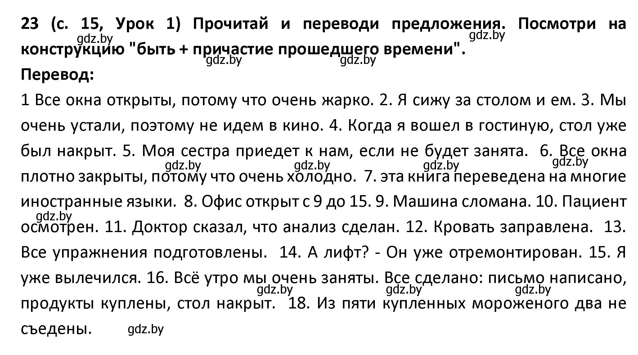 Решение номер 23 (страница 15) гдз по испанскому языку 9 класс Гриневич, Янукенас, учебник