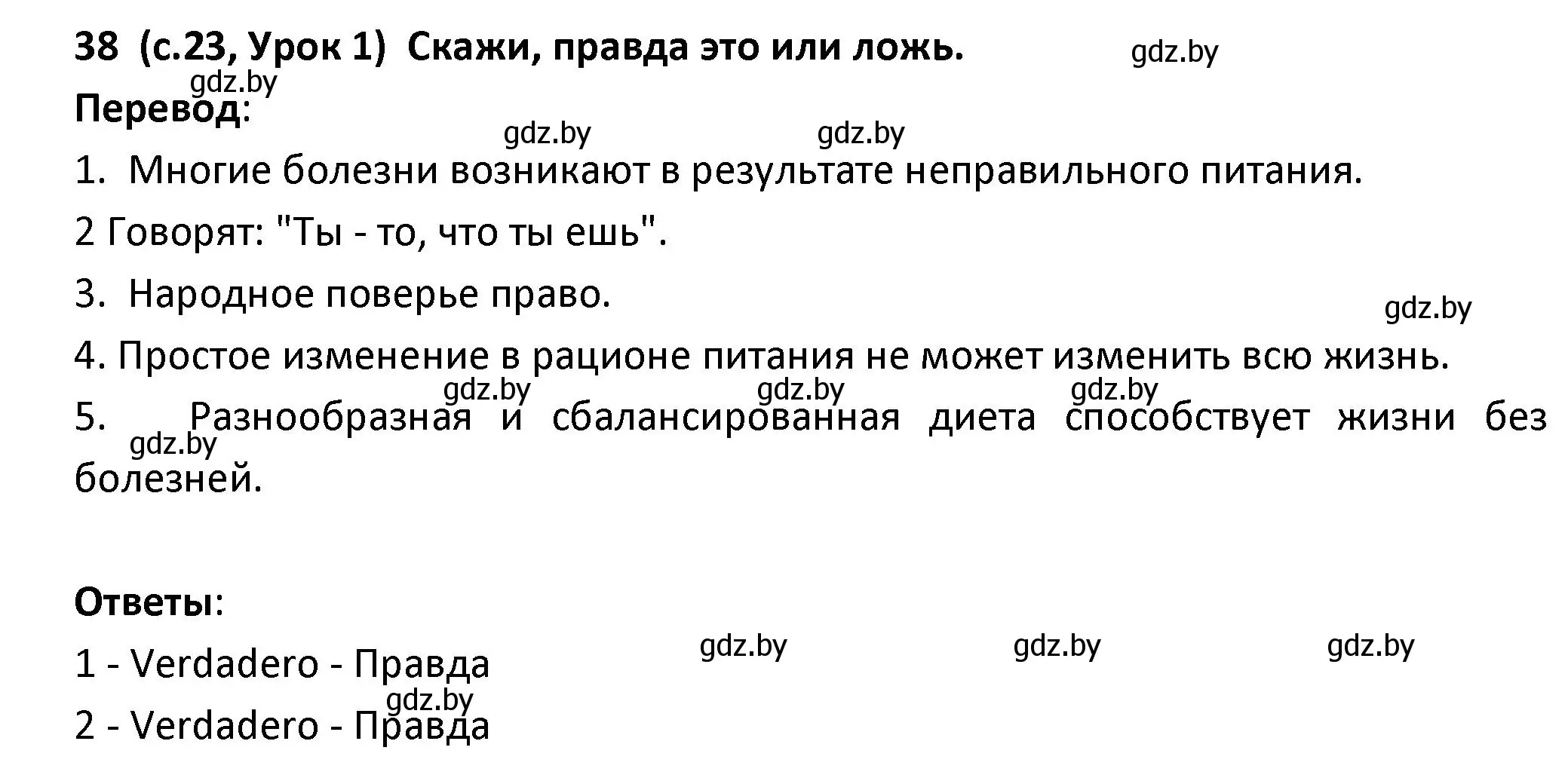 Решение номер 38 (страница 23) гдз по испанскому языку 9 класс Гриневич, Янукенас, учебник