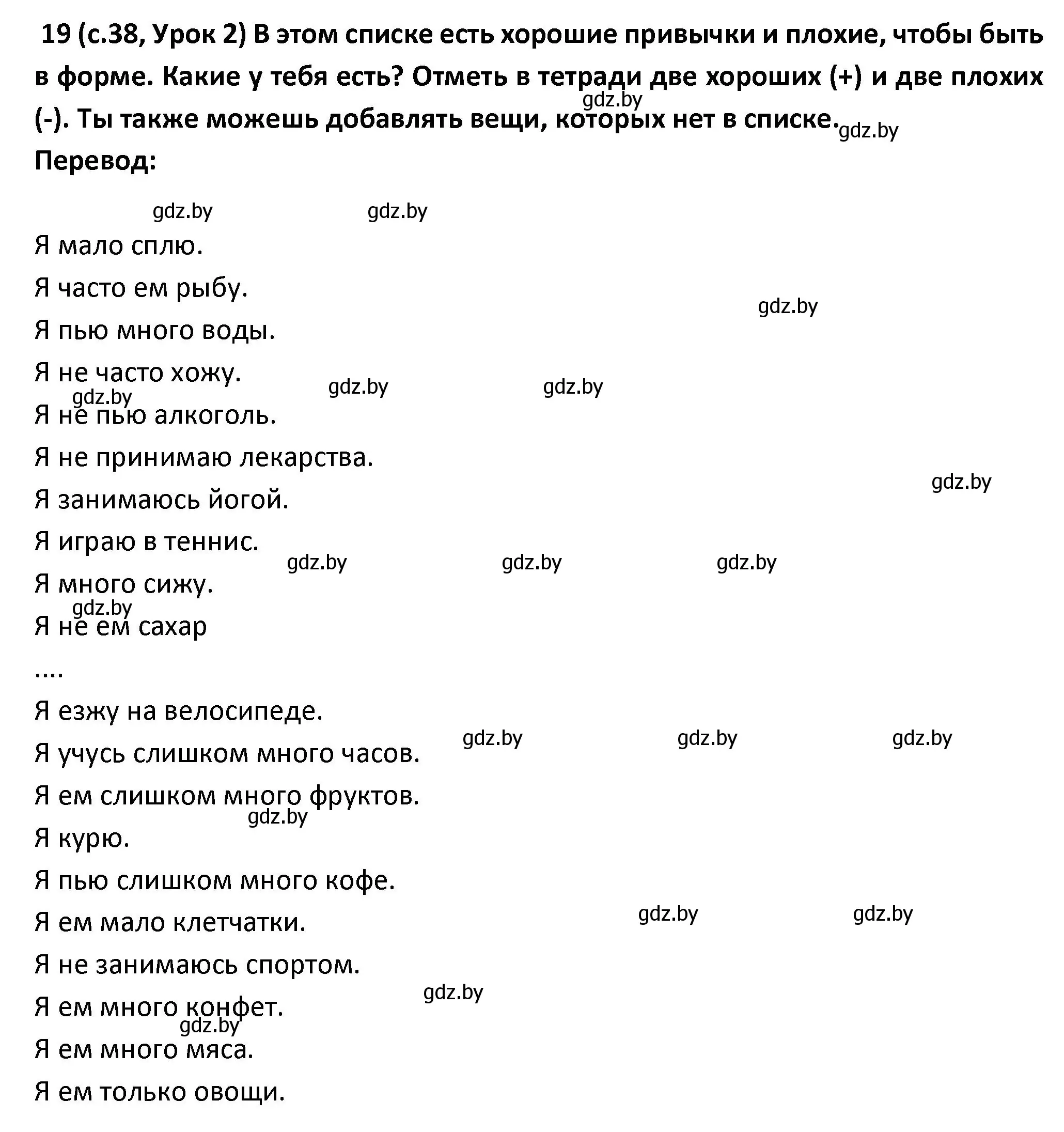 Решение номер 19 (страница 38) гдз по испанскому языку 9 класс Гриневич, Янукенас, учебник