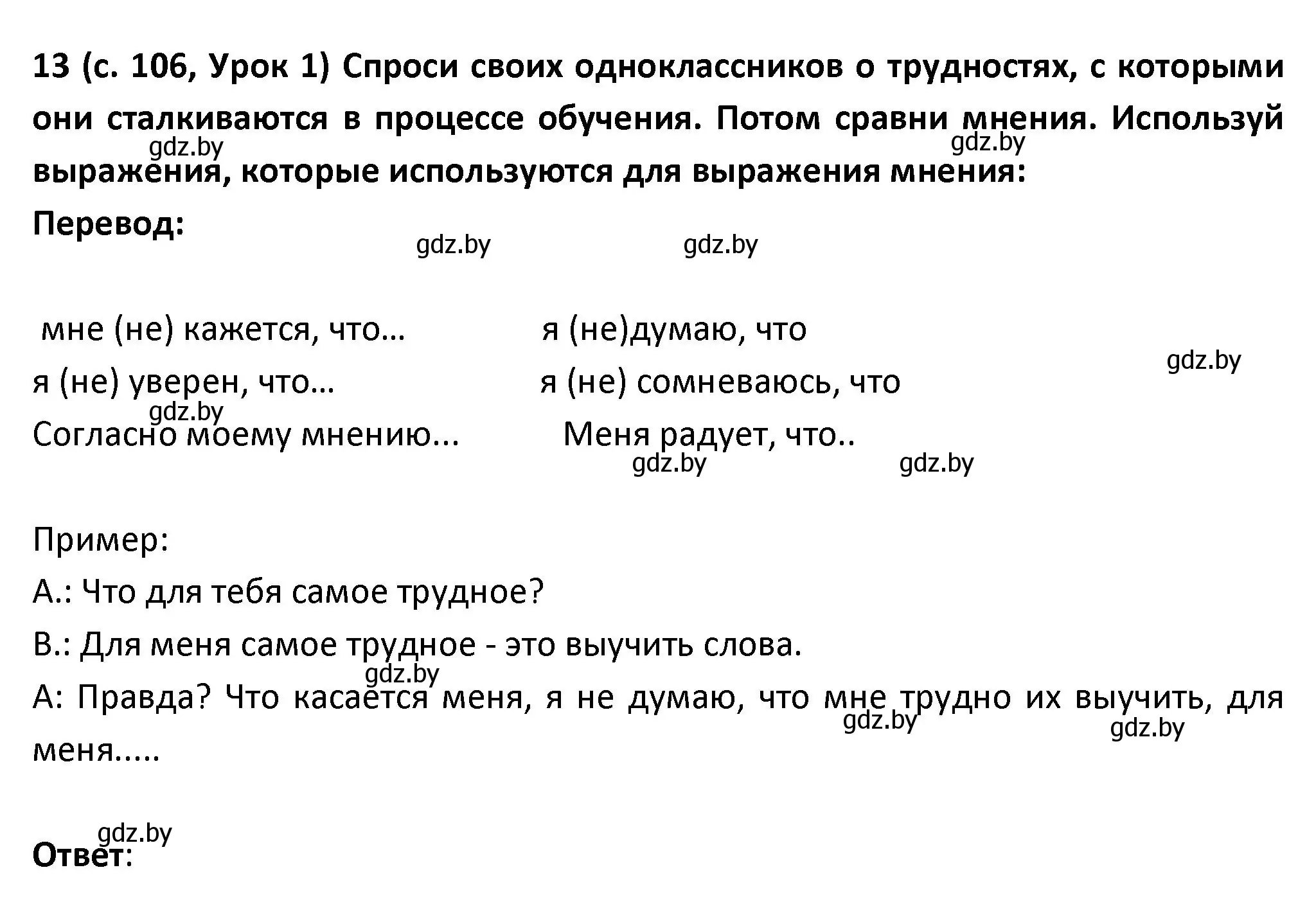 Решение номер 13 (страница 106) гдз по испанскому языку 9 класс Гриневич, Янукенас, учебник